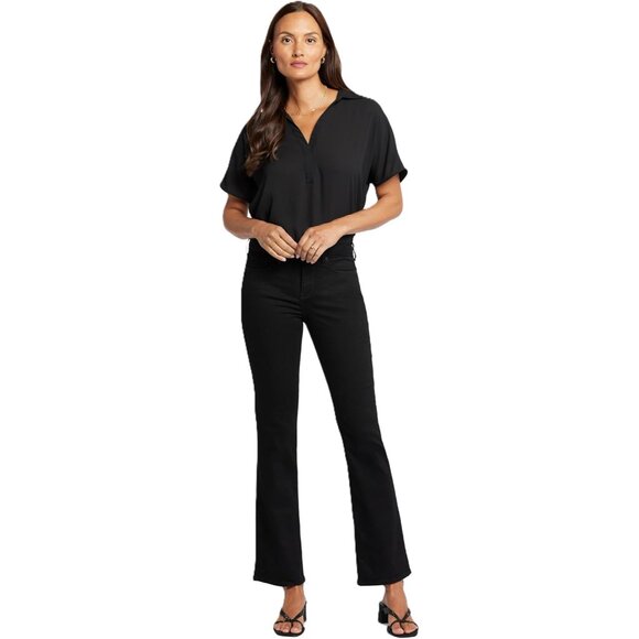 Women's Black Denim Jeans Slim Fit Stretch Cotton Inseam 32 Inches